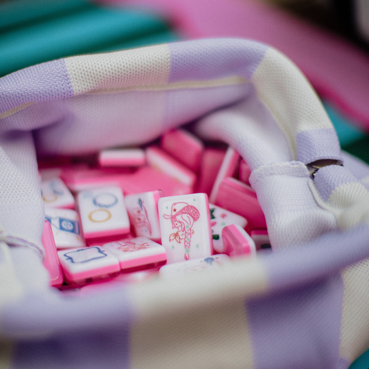 Striped Tile Bag- Khaki and Tan
