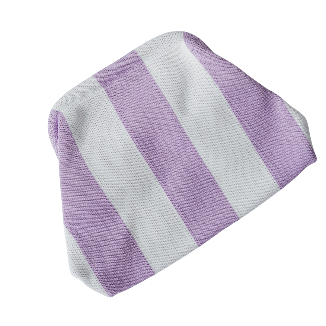 Striped Tile Bag- Purple and White
