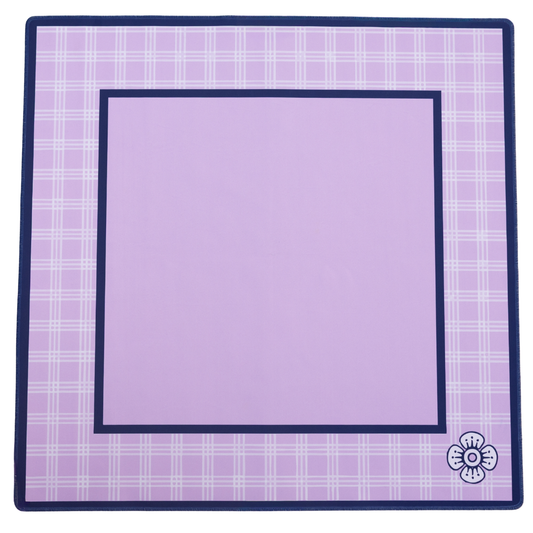 mahjong mat- plaid purple and navy