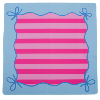 Mahjong Bow Mat- Blue and Pink