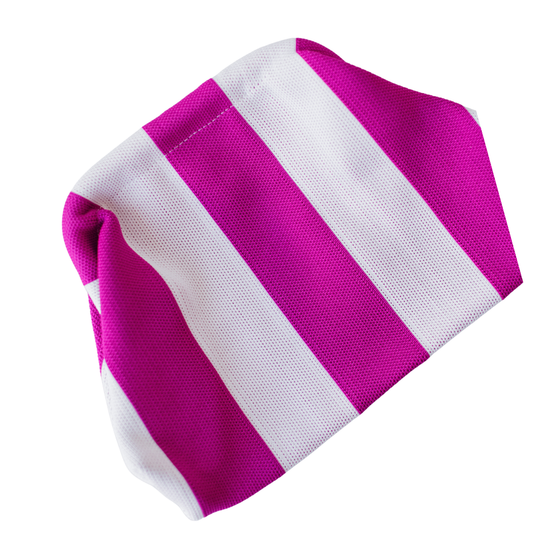 Striped Tile Bag- magenta and white