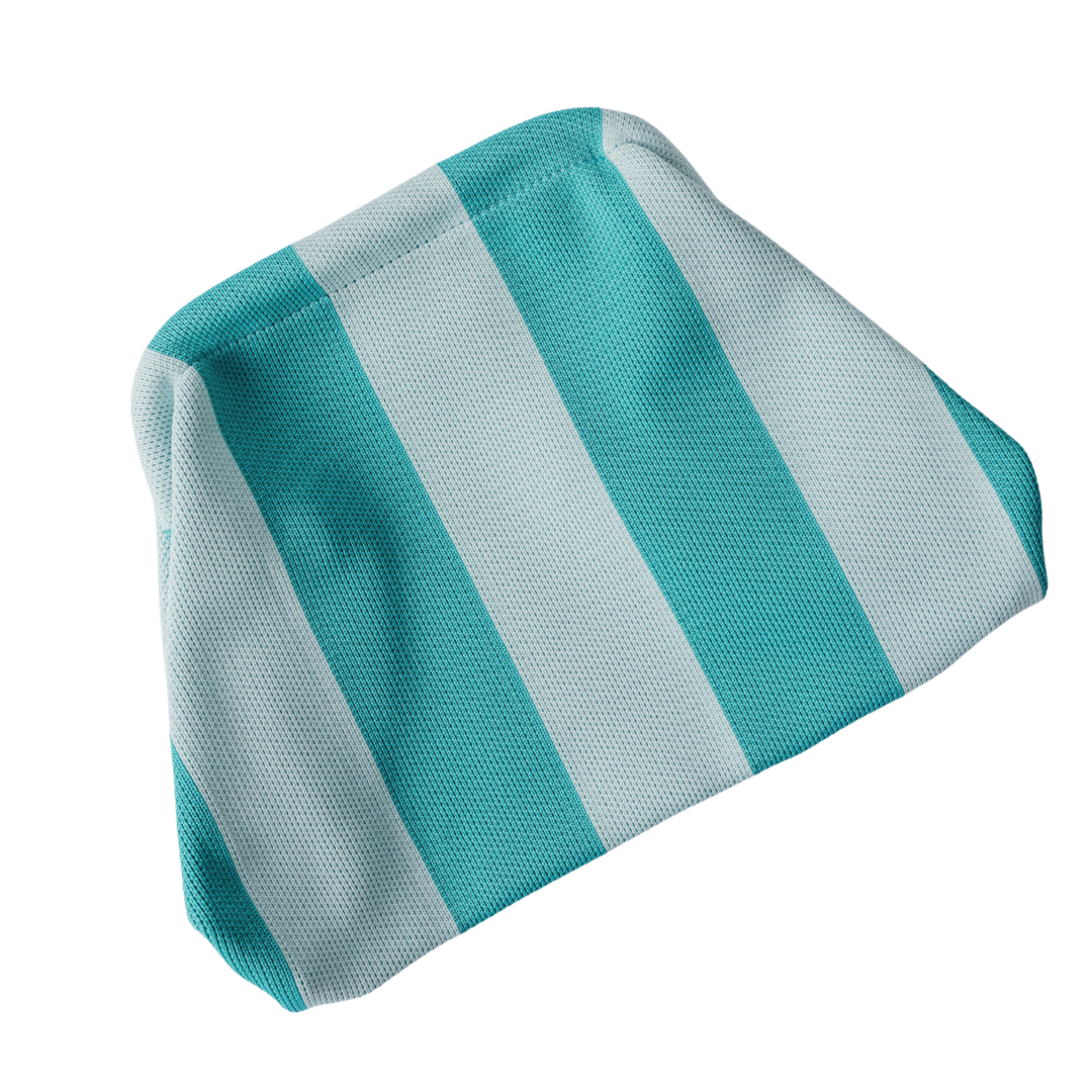 Striped Tile Bag- Turquoise and Light Blue