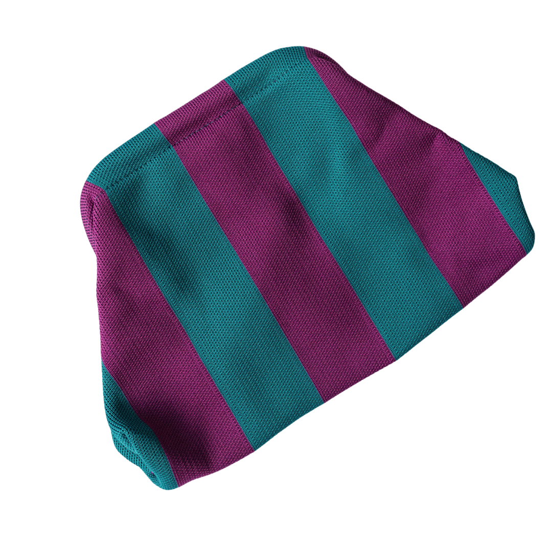 Striped Tile Bag- Plum and Teal