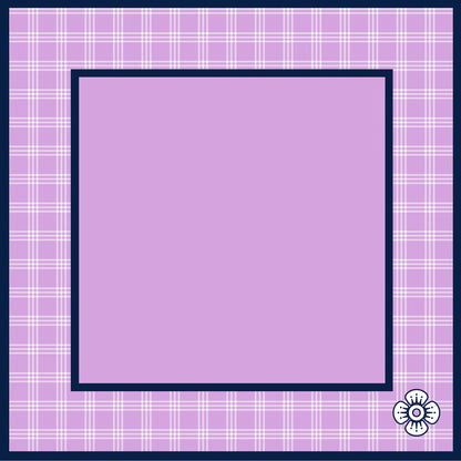 Lavender and navy plaid Mahjong Mat