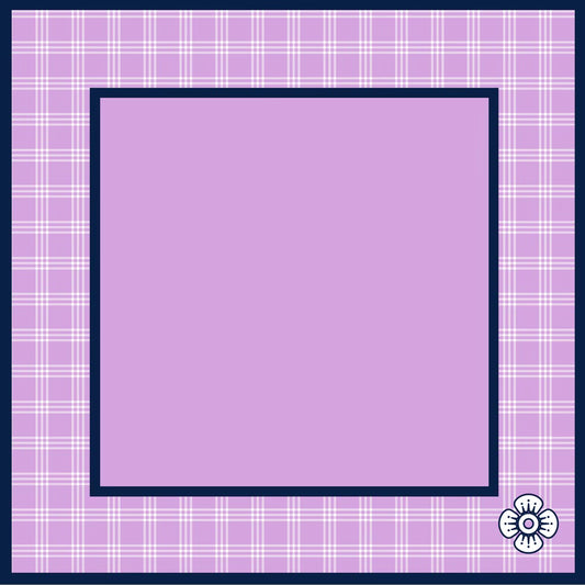 Lavender and navy plaid Mahjong Mat