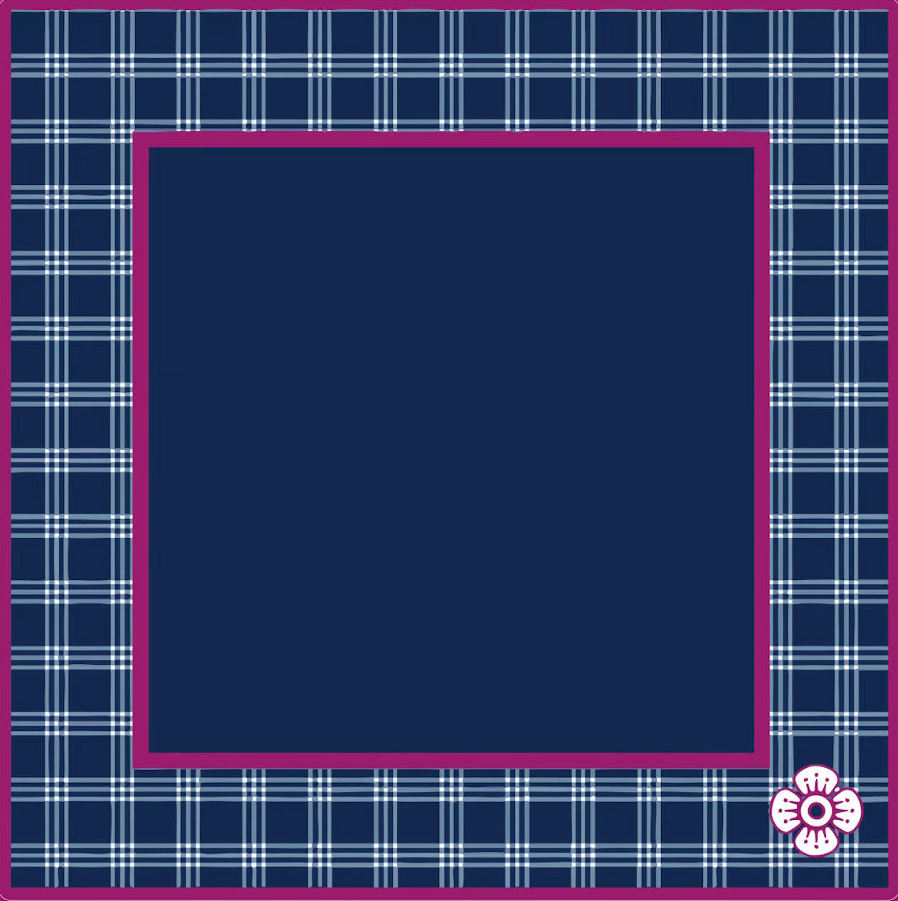 Navy and Magenta plaid Mahjong Mat