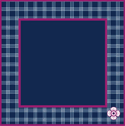 Navy and Magenta plaid Mahjong Mat