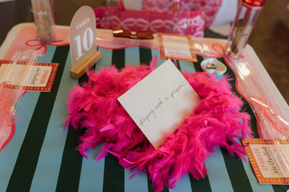 Mahjong Bow Mat- Green and Pink