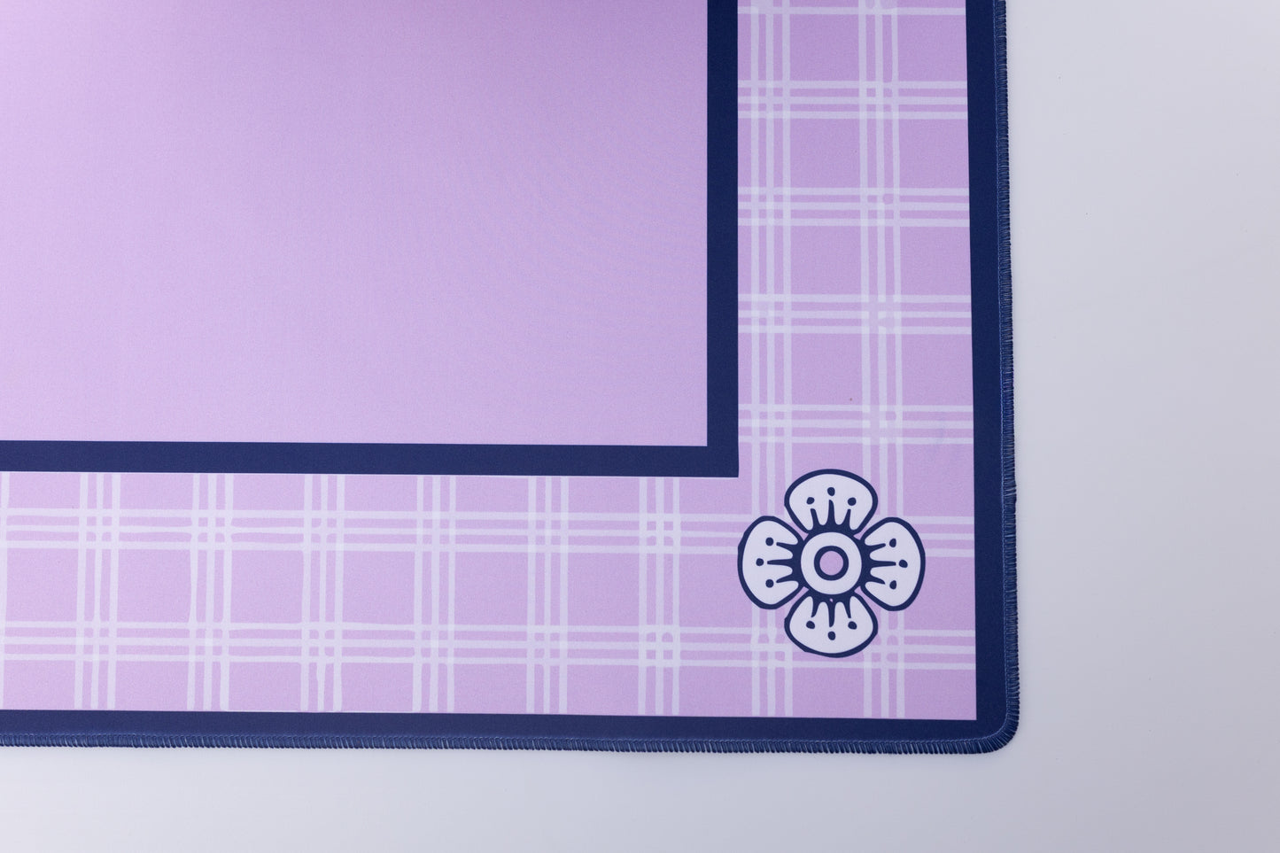 Lavender and navy plaid Mahjong Mat