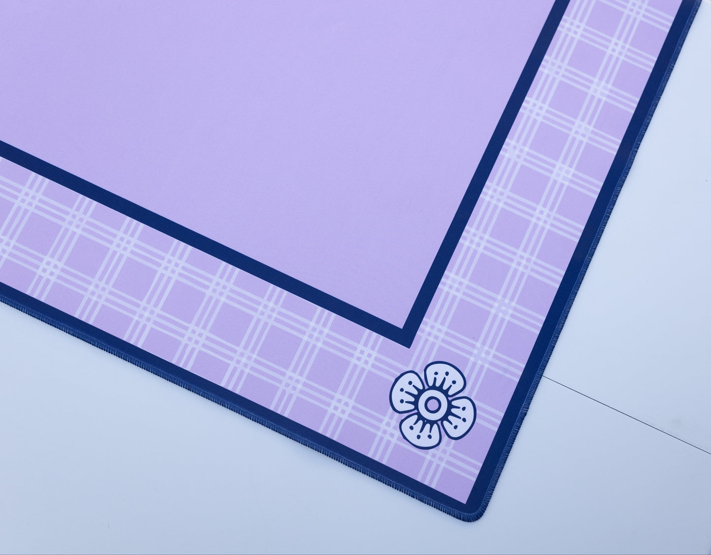 Lavender and navy plaid Mahjong Mat